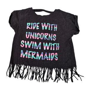 Picapino Grey Graphic Tee - Size 5 - Ride with Unicorns